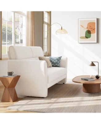 Couches for Living Room, 57" Loveseat Sofa, Modern Boucle Small Couch with High Backrest and Removable Lumbar Pillows, Easy Assembly