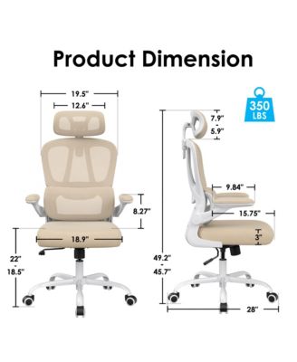 Ergonomic Office Chair, Adjustable Swivel Desk Chair with Headrest and Lumbar Support, Computer Chair for Home Office