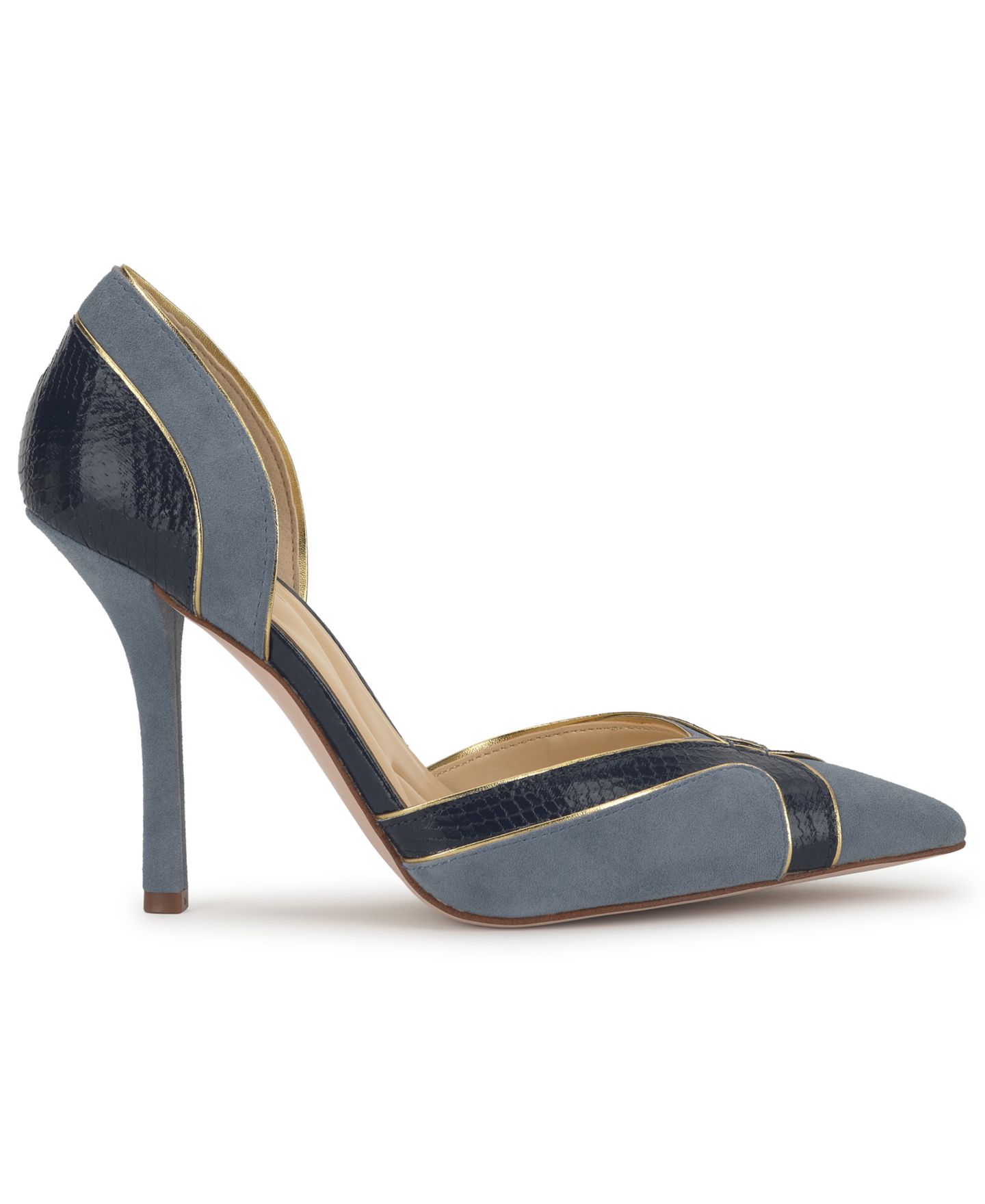 Женские туфли Jessica Simpson Vuley Pointed Toe Stiletto Pumps, цвет: Пепельный синий / Золотой разноцветный — фото 2