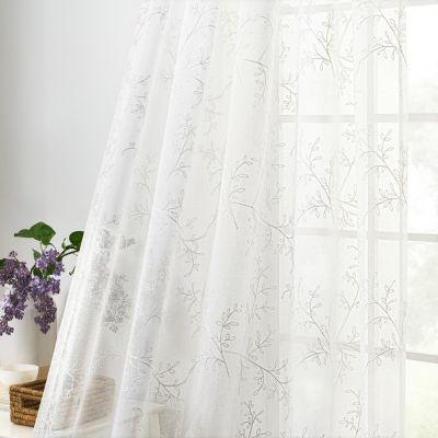 Brewster 100% Polyester Tailored Embroidered Sheer Rod Pocket Valances 70" x 15"