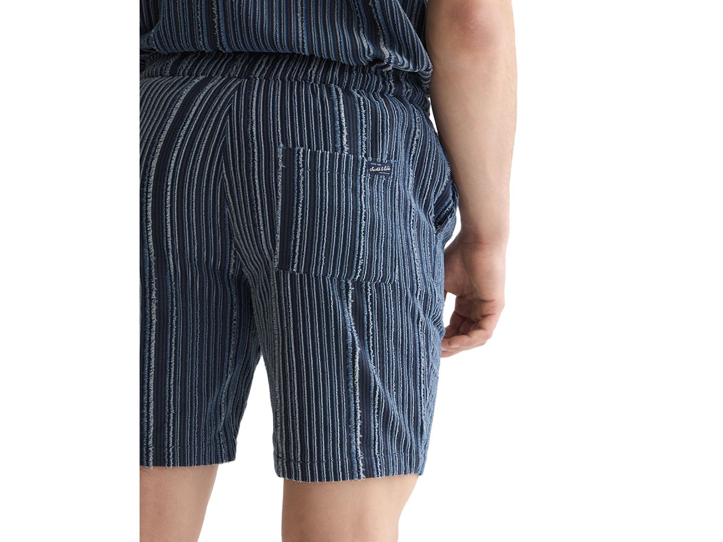 Мужские шорты SCOTCH & SODA Mid Rise Striped Bermuda, цвет: Небесно-голубой полосатый — фото 3