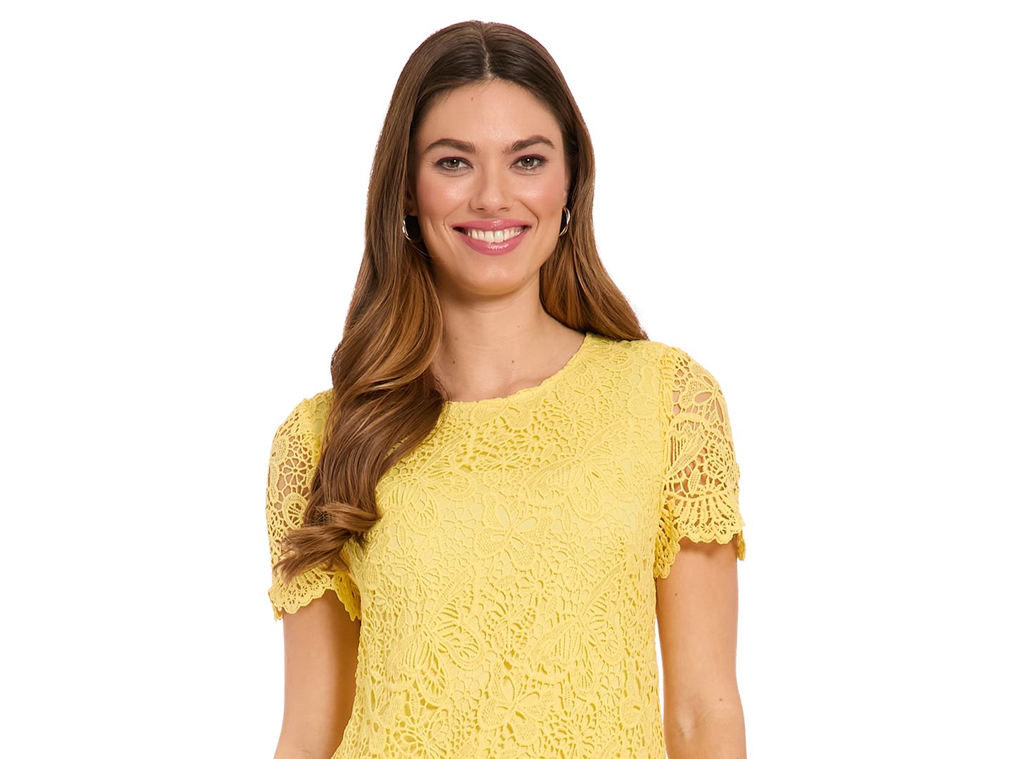 Женское платье London Times Petite Short-Sleeve Jewel Neck Shift, цвет: Sunshine — фото 3