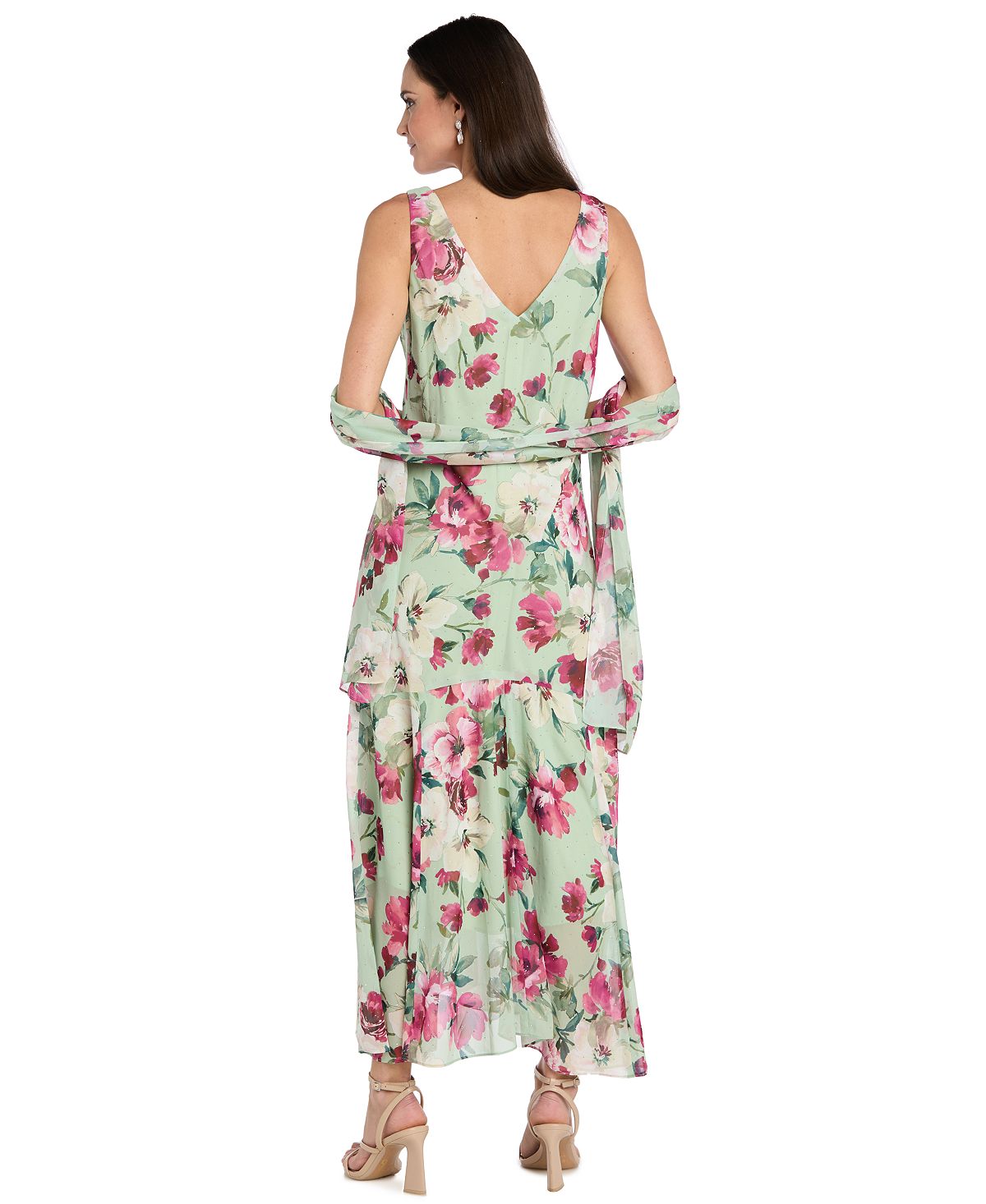 R & M Richards Women's Cowl Neck Printed Midi Dress view 4 — MAYCSS fashion products