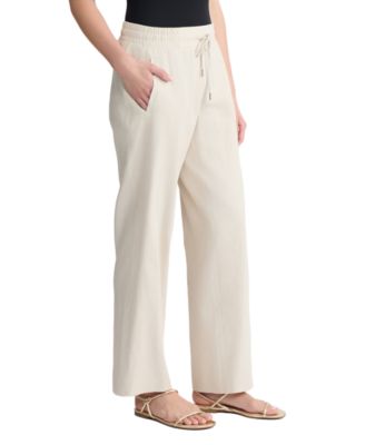 Petite Mid-Rise Welt Pocket Long Casual Pants