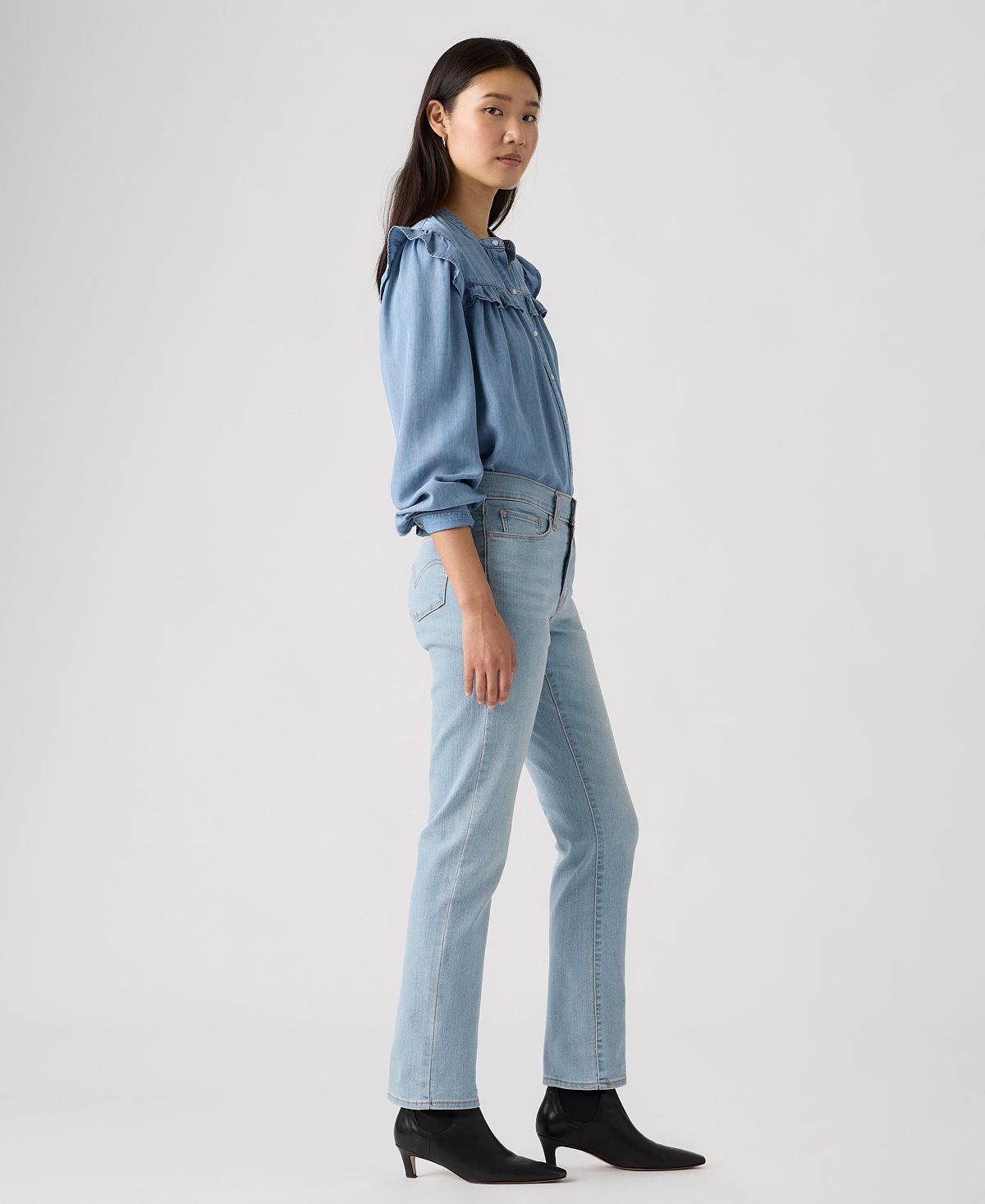 Levi's Women's Classic Mid-Rise Straight-Leg Jeans view 3 — MAYCSS fashion products