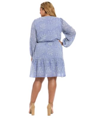 Plus Size Tie Neck A-Line Dress