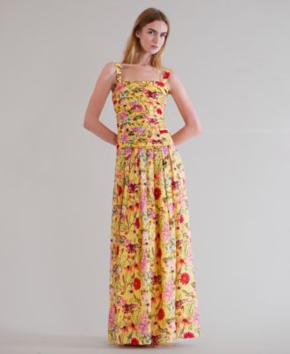 Julia Jordan Hazy Voile Digital Sleeveless Maxi Dress
