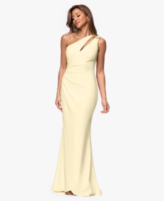 Petite One-Shoulder Sheath Gown