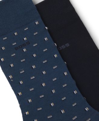 BOSS by Men's Crew Mini Pattern Socks, 2-Pack