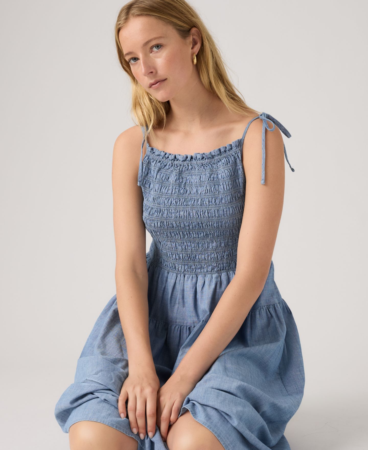 Женское платье Levi's Premium Monaco Square Neck Sundress, цвет: Breezy Blues — фото 4