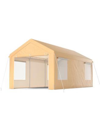 10x20 ft Heavy-Duty Steel Carport Car Canopy Shelter Sidewalls Tent Garage