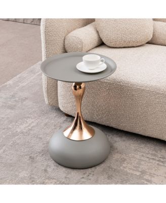 Mermaid Tail Coffee Table - Round Side Table, Modern Metal Pedestal for Living Room and Small Spaces