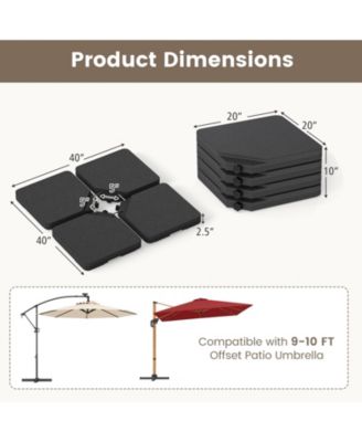 Patio Offset Umbrella Base with Easy-Fill Spouts