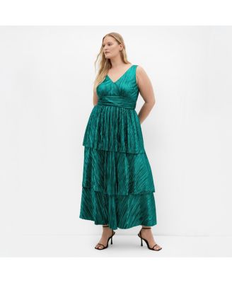 Women's Glamour Metallic Tier Dress