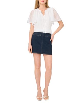 Women's Tie-Neck Princess-Sleeve Blouse