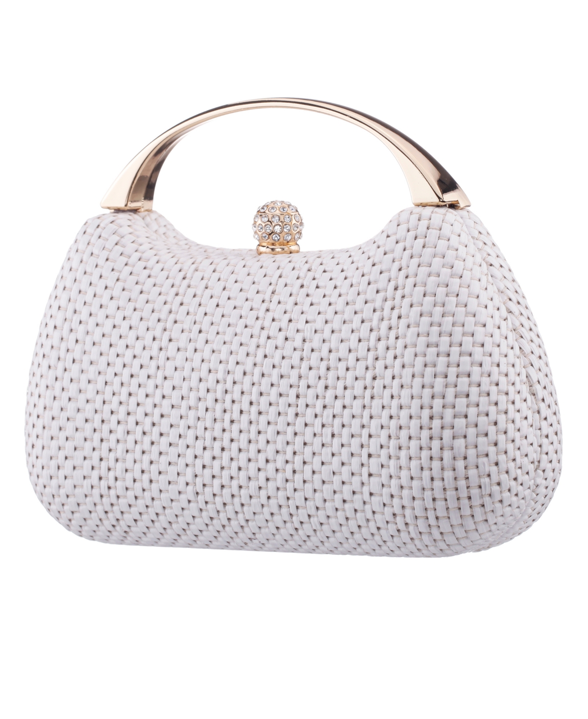 Nina Straw Minaudiere Mini Clutch Handbag