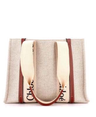 Medium Woody Tote Canvas with Leather