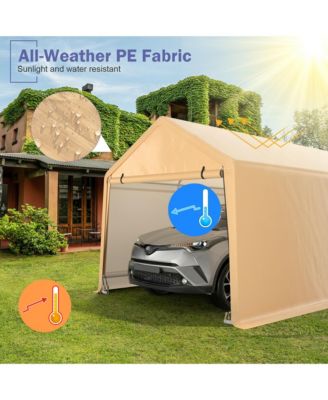 9x17 ft Heavy Duty Carport Canopy PE Car Tent Steel Outdoor Garage Shelter