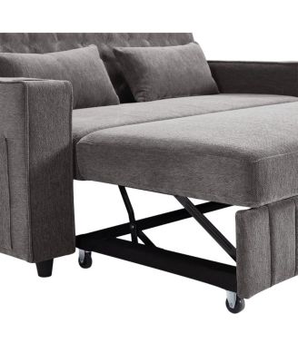 Pull Out Loveseat Sofa with Adjustable Backrest for Small Space