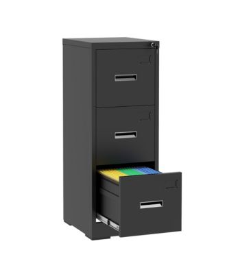 3 Drawer Vertical File Cabinet, Lockable Filing Cabinet with Card Slot, Storage Cabinet for Home Office, Holds A4/Letter/Legal Files