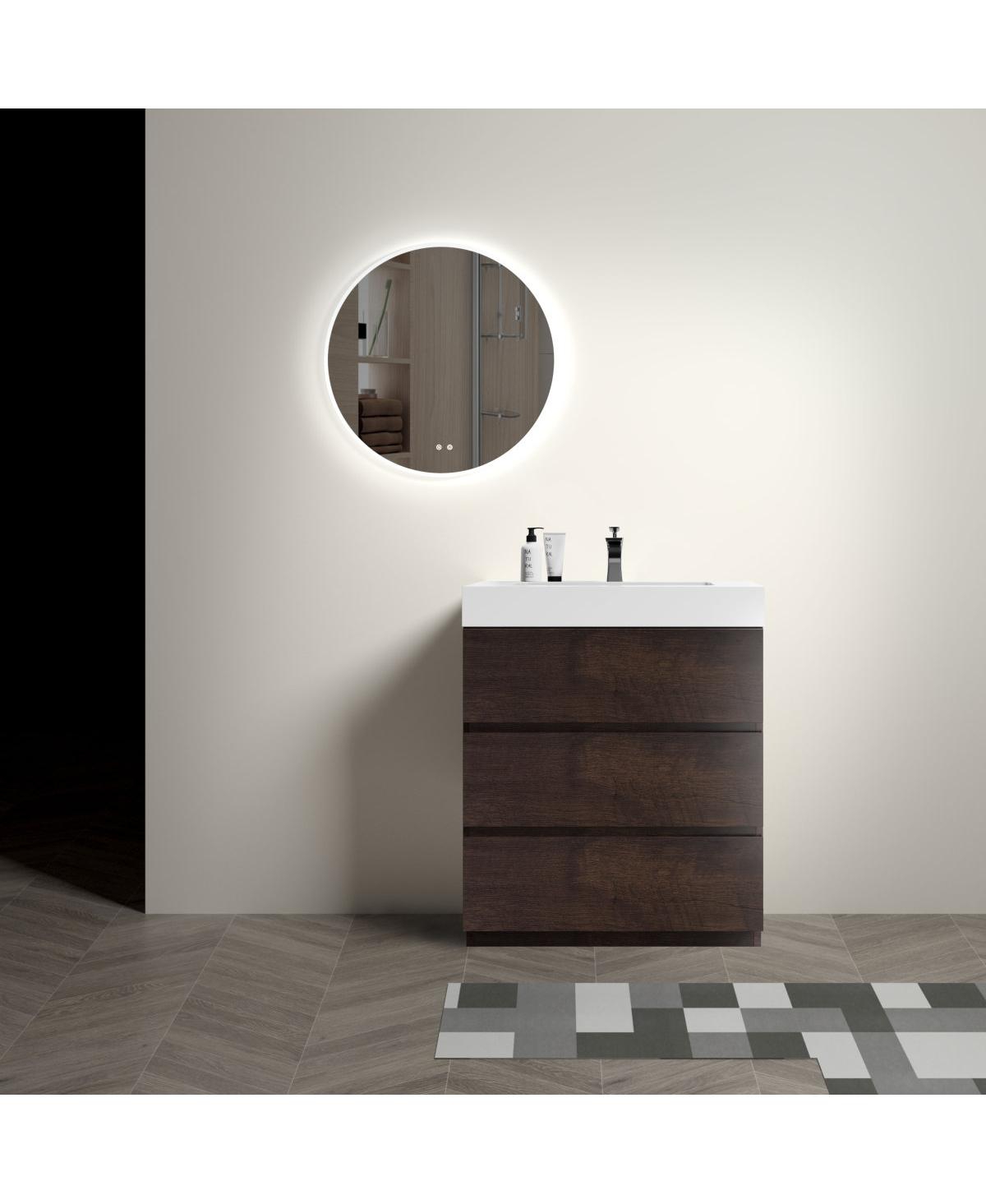 Sillysis 30" Freestanding Bathroom Vanity with Sink, Modern Bathroom Vanity with Soft Close Drawers for Contemporary Homes