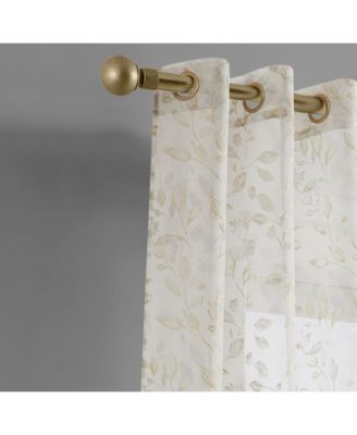 Cecily 2-Pack Linen Textured Metallic Light Filtering Grommet Curtain Panel Pair 38" x 84"