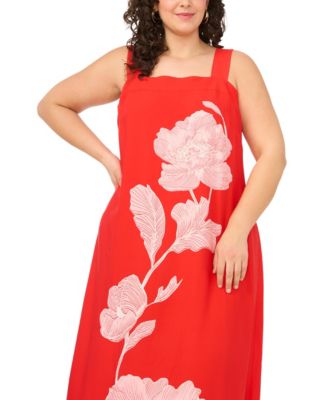 Plus Size Thick Strap Square Neck Maxi Dress