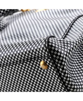 Regular Peekaboo Bag Check Print Leather