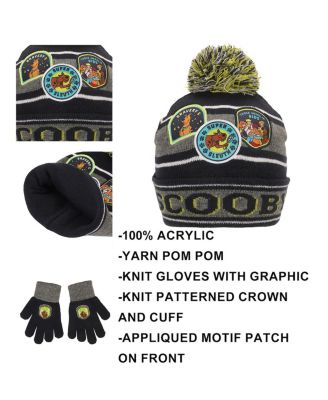 Boys Super Sleuth Badges Youth 2-Piece Knit Beanie and Gloves Set