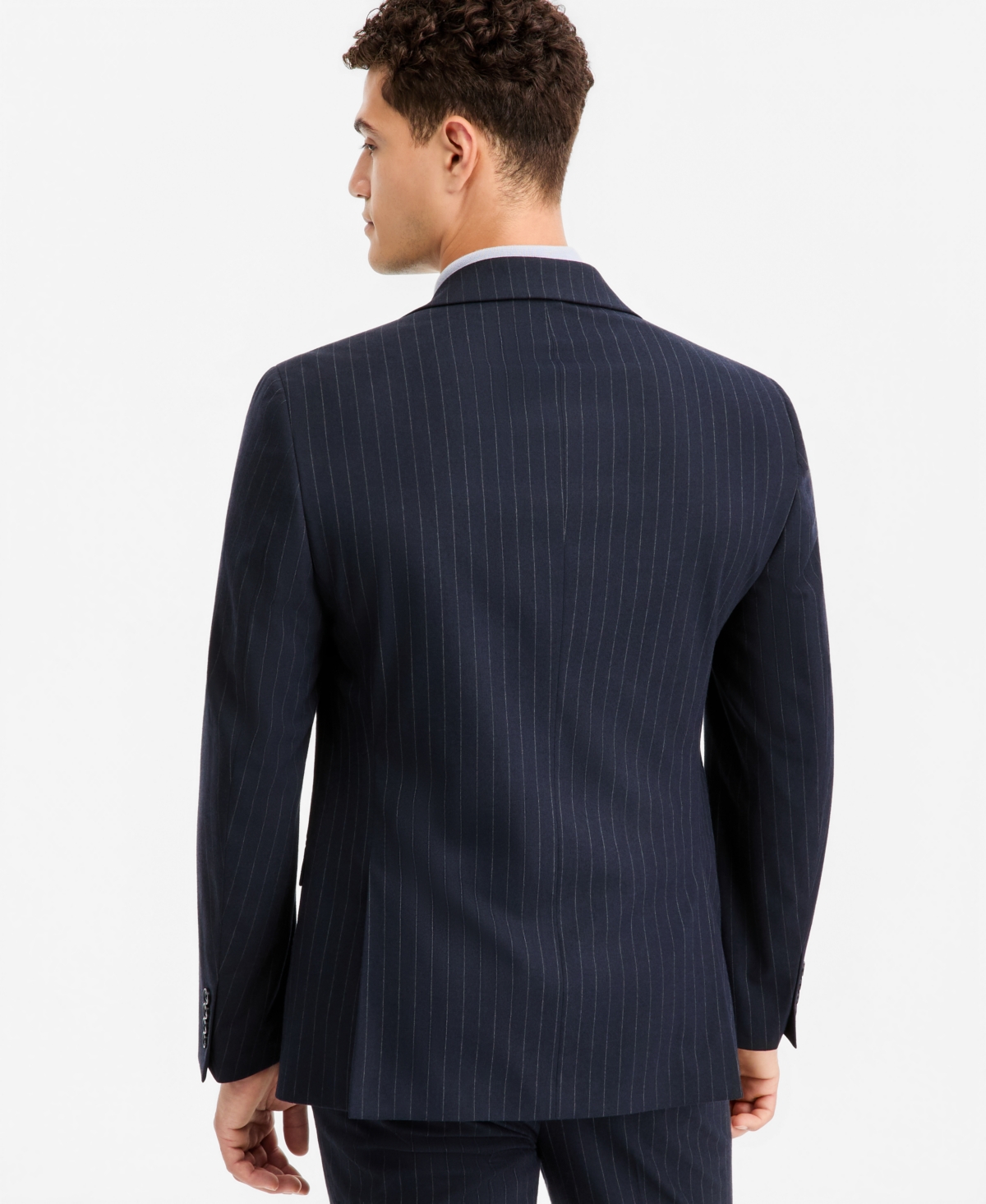 Bar Iii Men's Slim-Fit Navy Pinstripe Suit Separates Jacket, Macy's Exclusive