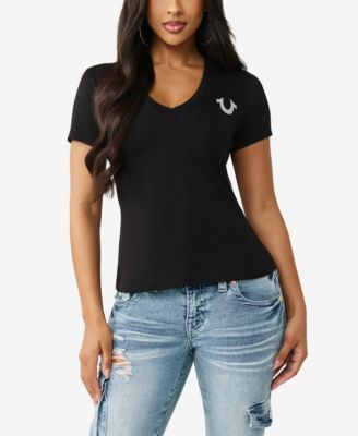 Women's Crystal Buddha V-Neck T-Shirt
