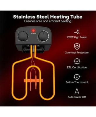 Electric Deep Fryer 5.3QT/21-Cup Stainless Steel 1700W with Triple Basket