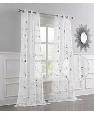 Chloe 2-Pack Linen Textured Metallic Light Filtering Grommet Curtain Panel Pair 38" x 84"