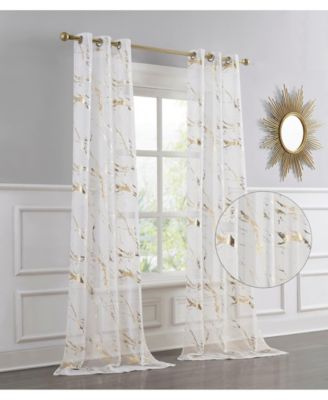 Chloe 2-Pack Linen Textured Metallic Light Filtering Grommet Curtain Panel Pair 38" x 84"