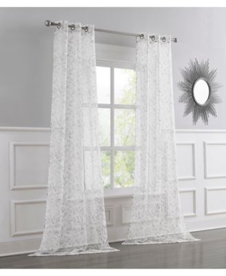 Cecily 2-Pack Linen Textured Metallic Light Filtering Grommet Curtain Panel Pair 38" x 84"