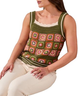 Women's Wide-Strap Crochet Sweater