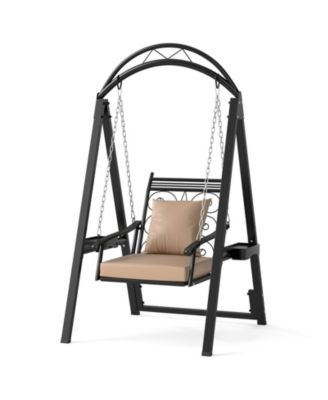 Outdoor Porch Swing with Removable Cushions for Garden Balcony