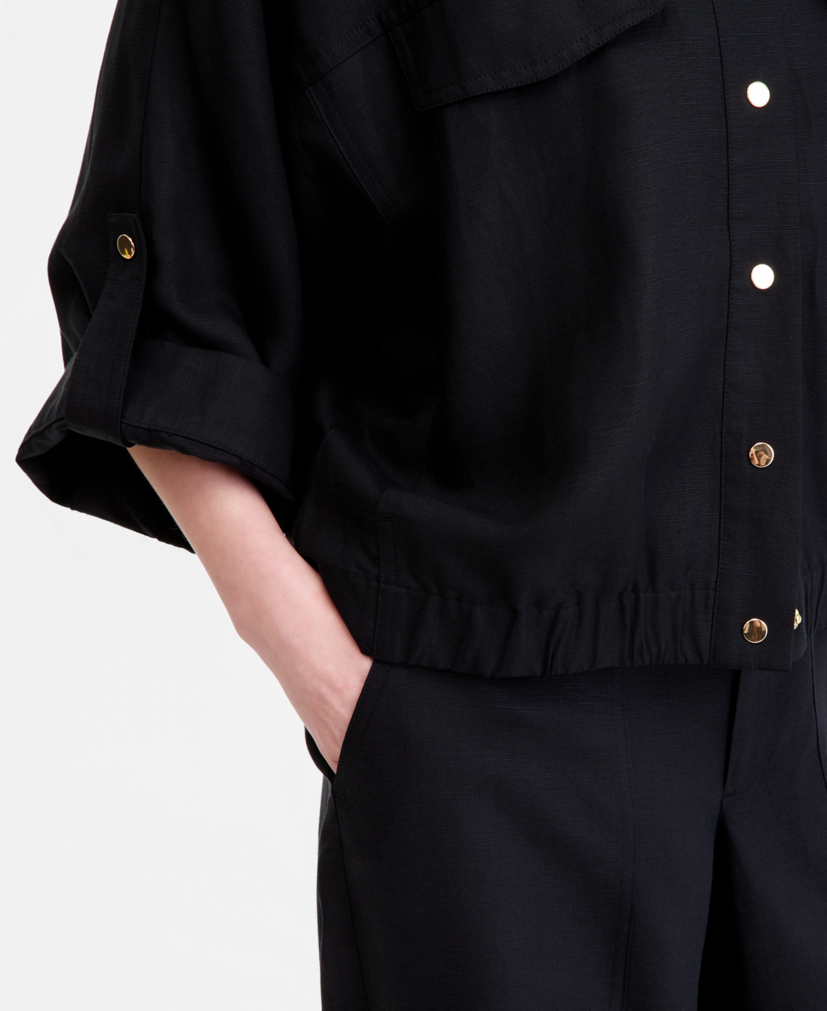 I.n.c. International Concepts Women's 3/4-Sleeve Shirt Jacket, Macy's Exclusive