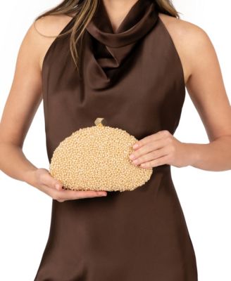 Hera Beaded Shell Shaped Small Clutch Handbag