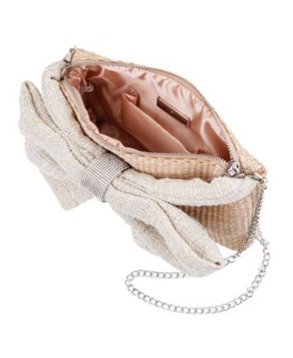 Tula Straw Bow Small Satchel Handbag