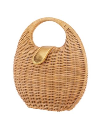 Kava Rounded Rattan Small Satchel Bag