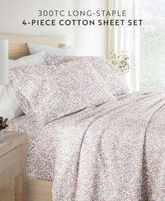 Long Staple 300-Thread Count Cotton Pattern 4-Pc. Sheet Set, Full