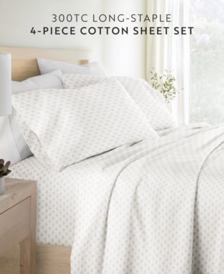 Long Staple 300-Thread Count Cotton Pattern 4-Pc. Sheet Set, King