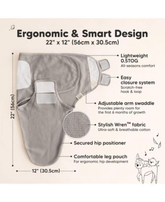 3pk Soothe Wren Swaddle Sleep Sacks, Organic Newborn Swaddles Wrap 0-3 Months, Soft Baby Wearable Blanket