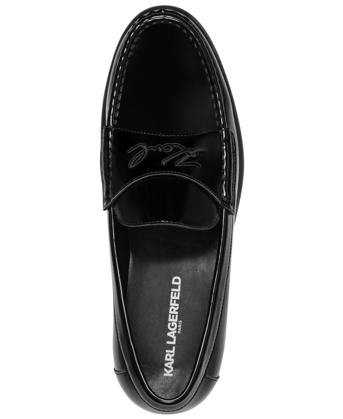 Мужские туфли KARL LAGERFELD PARIS Embroidered Logo Slip-On, цвет: Чёрный — фото 4