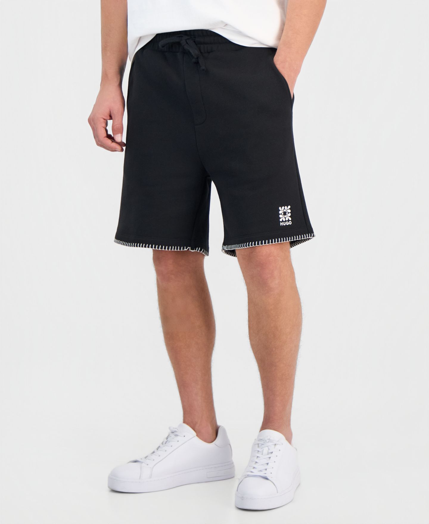 Мужские шорты Hugo Boss Daronso Cotton Drawstring 7" Shorts, цвет: Чёрный — фото 3