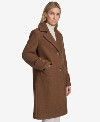 Regine Sb Women's Soft Wool Boucle Coat With Back Vent