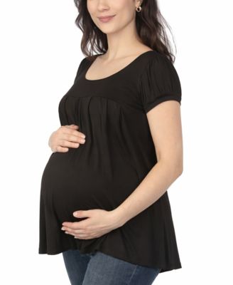 Women's Short-Sleeve Empire-Waist Maternity Tunic Top