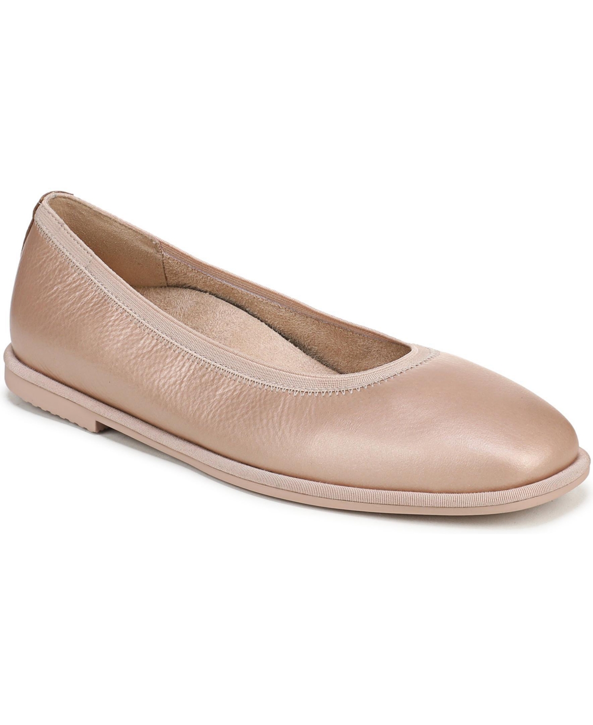 Vionic Womens Caroll 2.0 Ballet Flats - Rugby tan tumbled leather