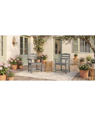 Set of 2 Outdoor Dining Chair with Armrests, For All Weather Conditions